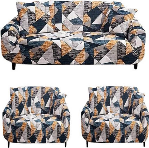 दीजय पॉलीकॉटन जियोमेट्रिक सोफा कवर