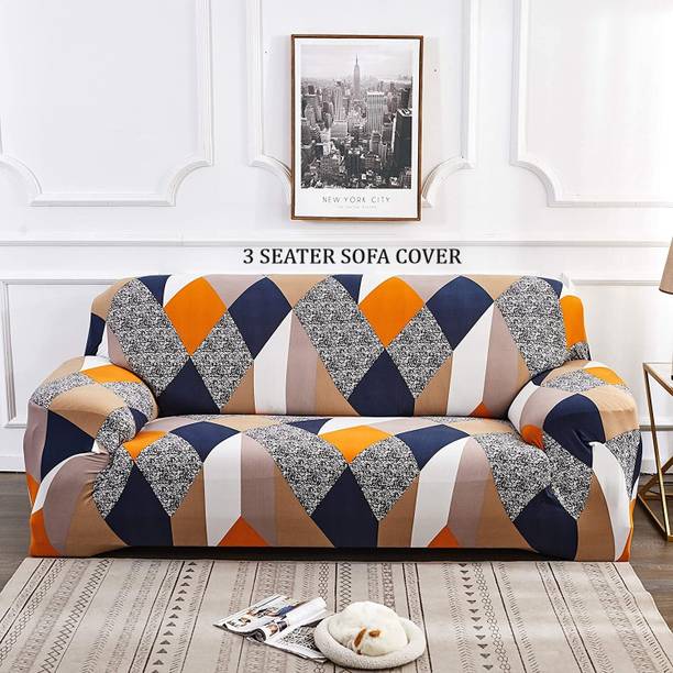 WeClever Polyester Geometric 3 Seater Sofa Cover