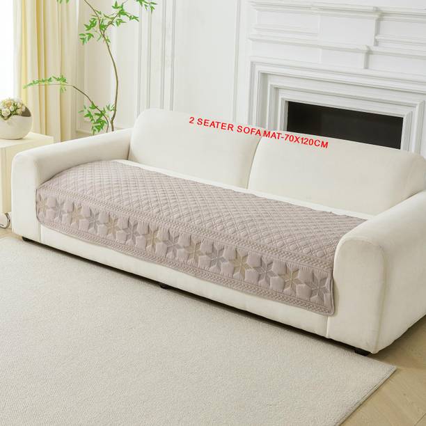 HOUSE OF QUIRK Chenille 2 Seater Sofa Geometric Cover