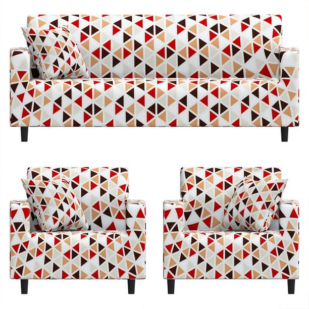 FurShine Polyester Checkered 3+1+1 Seater Sofa Cover