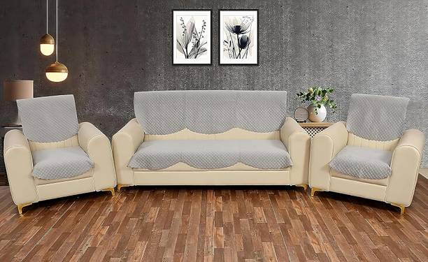 EASTTARDOMM Velvet Geometric 3+1+1 Seater Sofa Cover