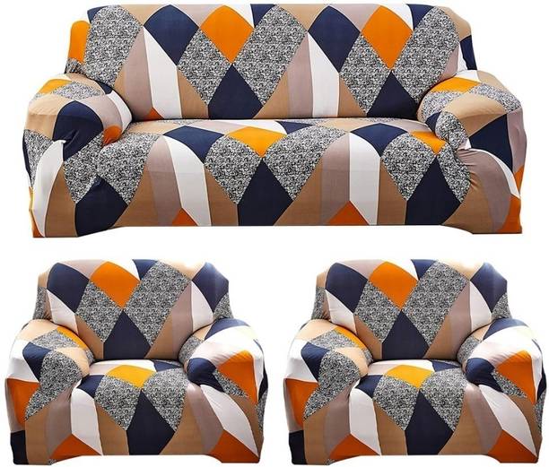 FurShine Polyester Abstract 3+1+1 Seater Sofa Cover