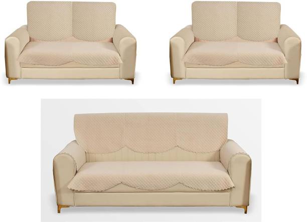 WiseHome Velvet 3+2+2 Seater Sofa Checkered Cover