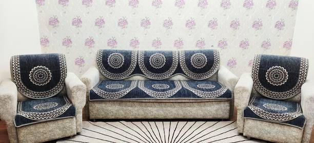 MHF Velvet Abstract 3+1+1 Seater Sofa Cover