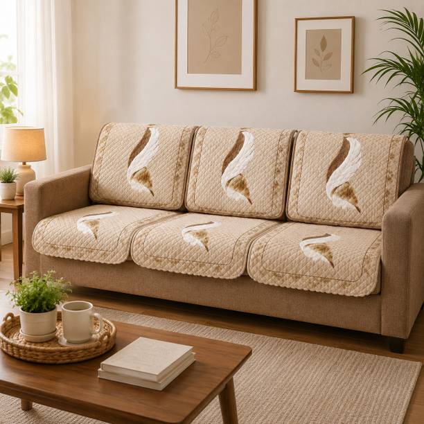 RichBox Polyester 3 Seater Sofa Printed Cover