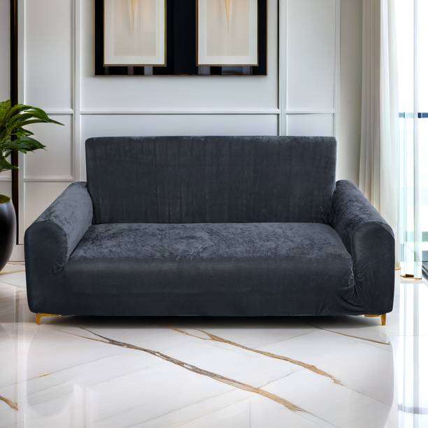 Rabhnoor Velvet, Silk Plain 3 Seater Sofa Cover