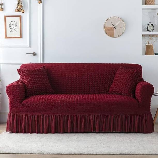 TONY STARK Polycotton Plain, Embroidered 3 Seater Sofa Cover