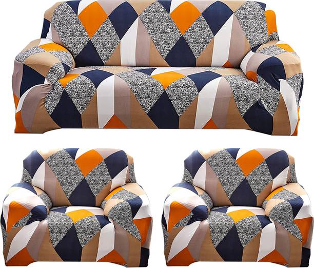 FurShine Polyester Abstract 3+1+1 Seater Sofa Cover