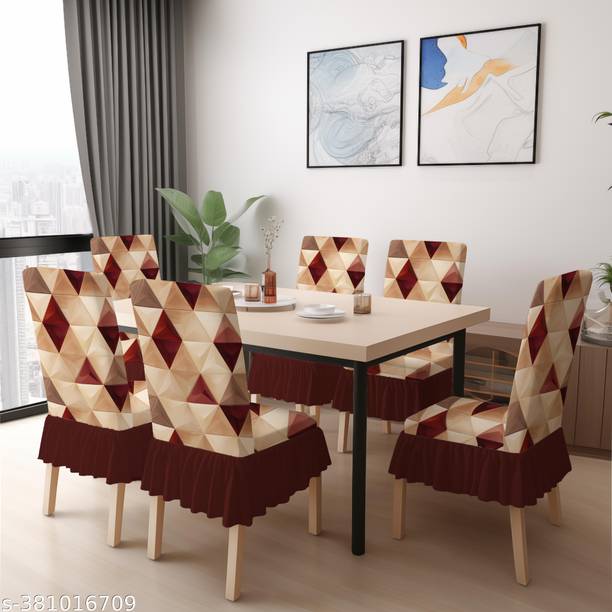 DECORIAN Polycotton 6 Seater Chair Abstract Cover
