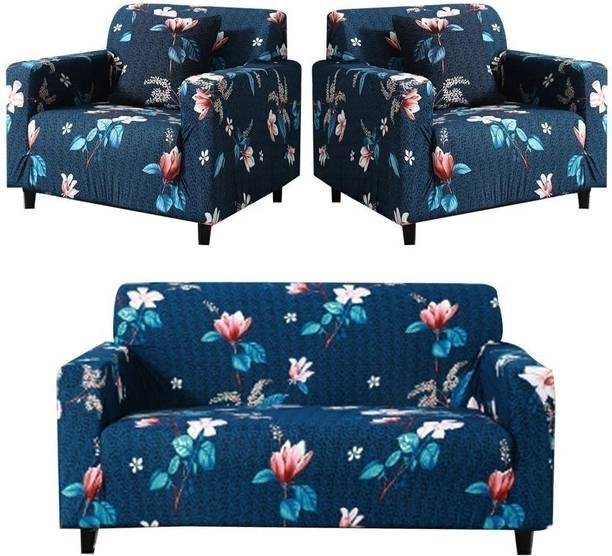 B BESTILO Polyester 3+1+1 Seater Sofa Floral Cover