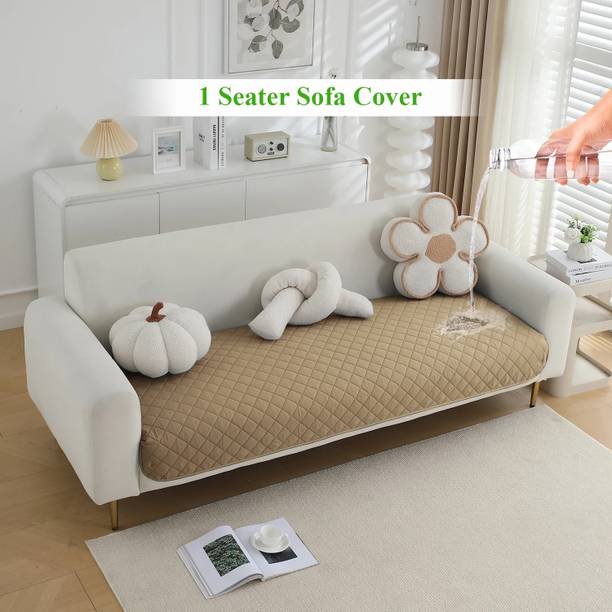 HOKiPO Polyester Plain 1 Seater Sofa Cover