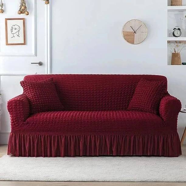 TONY STARK Polycotton 3 Seater Sofa Plain, Embroidered Cover