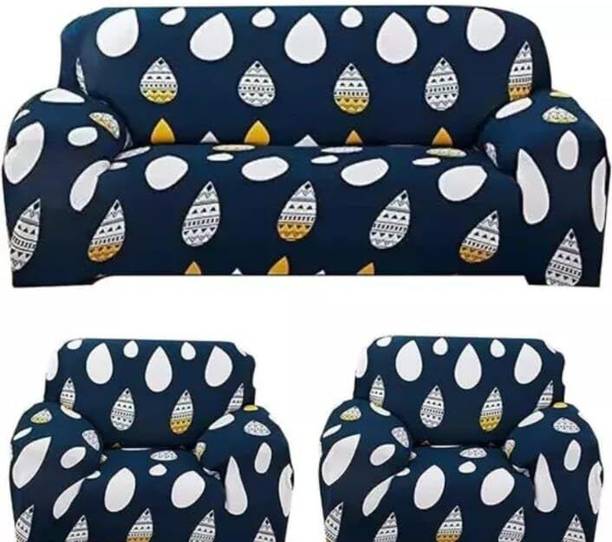 Homesajja Polycotton 3+1+1 Seater Sofa Polka Cover