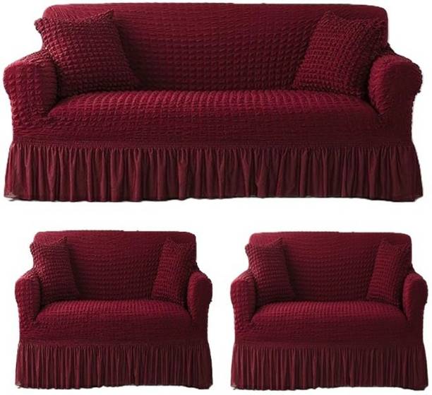 DECORWELL Polycotton 3+1+1 Seater Sofa Plain Cover