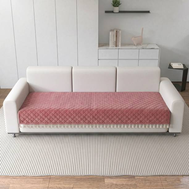Nendle Velvet 3 Seater Sofa Checkered Cover