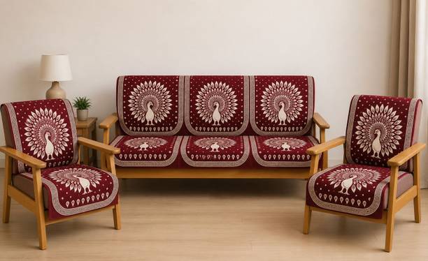 lexuscollection Cotton 3+1+1 Seater Sofa Animal, Printed Cover