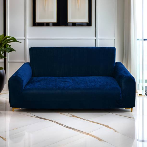 Rabhnoor Velvet, Silk Plain 3 Seater Sofa Cover