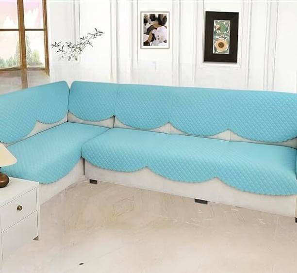 CasaBliss Velvet 3+2+2 Seater Sofa Geometric Cover