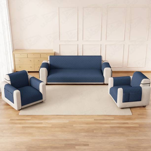 LUKZER Polyester 3+1+1 Seater Sofa Plain Cover