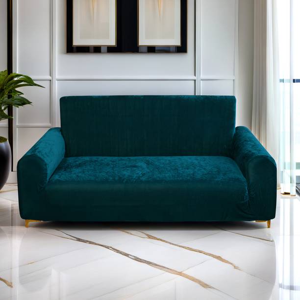 Rabhnoor Velvet, Silk Plain 3 Seater Sofa Cover