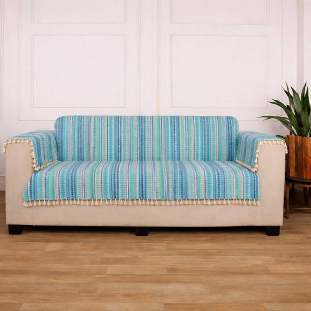 Gifts Island Cotton 3 Seater Sofa Striped Cover