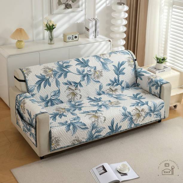 Jai krishna Polycotton 3 Seater Sofa Floral Cover