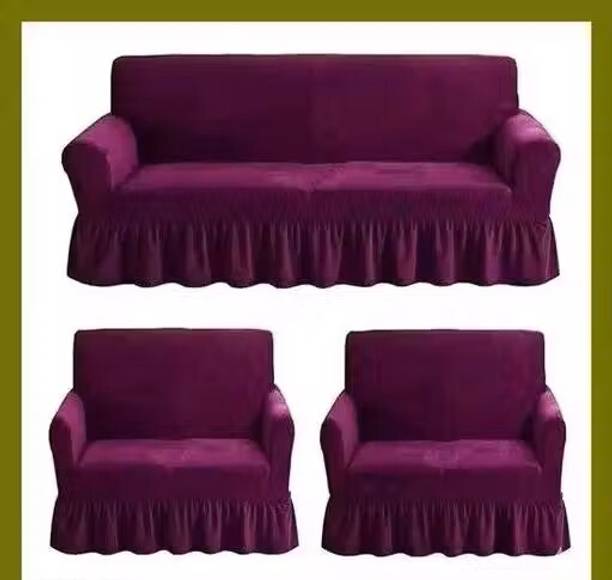 sknterprises Polycotton 3+1+1 Seater Sofa Plain Cover