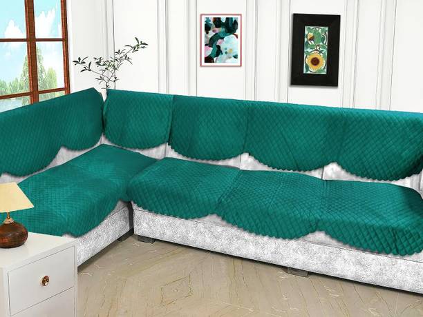 EASTTARDOMM Velvet Geometric 6 Seater Sofa Cover