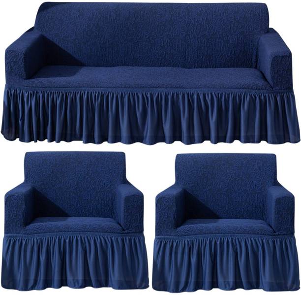 HOKiPO Polyester Plain 3+1+1 Seater Sofa Cover