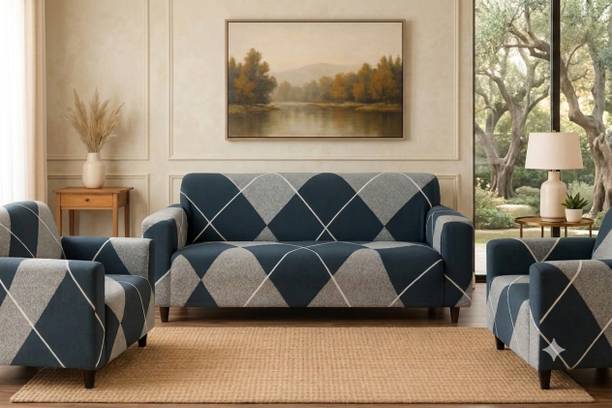 ar eclusive Polycotton 3+1+1 Seater Sofa Checkered Cover