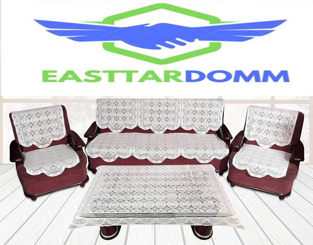 EASTTARDOMM Cotton Floral 3+1+1 Seater Sofa Cover