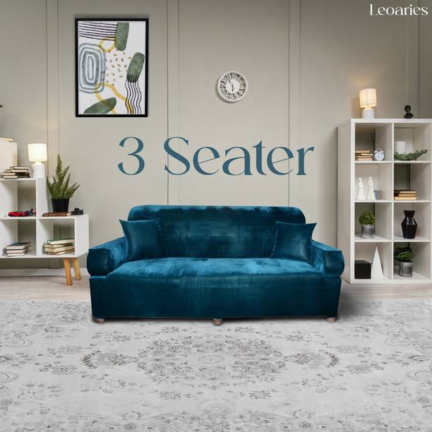 Leoaries Velvet, Silk Plain 3 Seater Sofa Cover