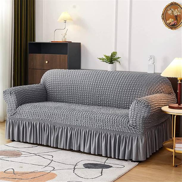 lukzer Polyester Checkered 2 Seater Sofa Cover