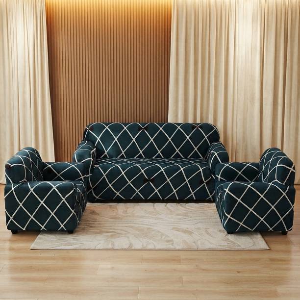 Sahib Polycotton 3+1+1 Seater Sofa Checkered Cover