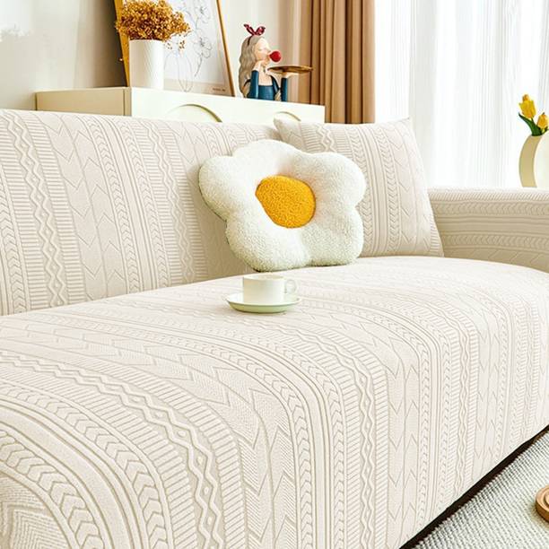 lukzer Jacquard Geometric 2 Seater Sofa Cover