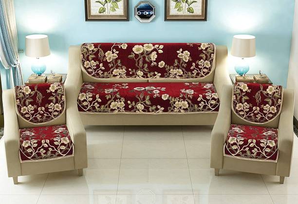 AK Decor Cotton 3+1+1 Seater Sofa Abstract Cover