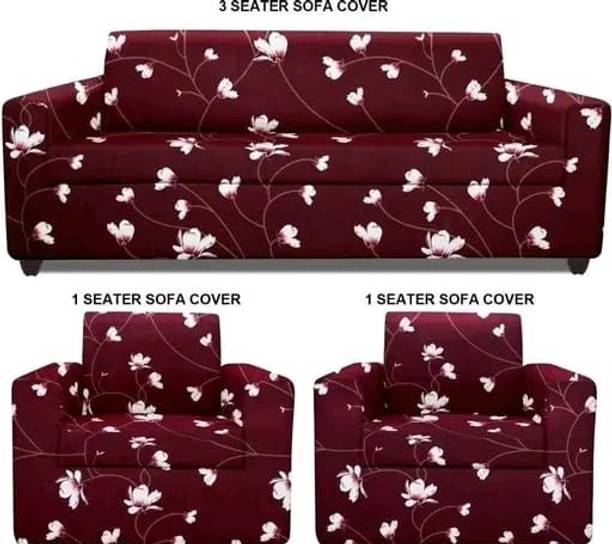 Quirky Home Polyester 3+1+1 Seater Sofa Floral Cover