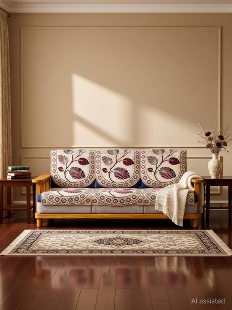 HANICRAFT Polycotton, Cotton 3+1+1 Seater Sofa Abstract, Floral Cover