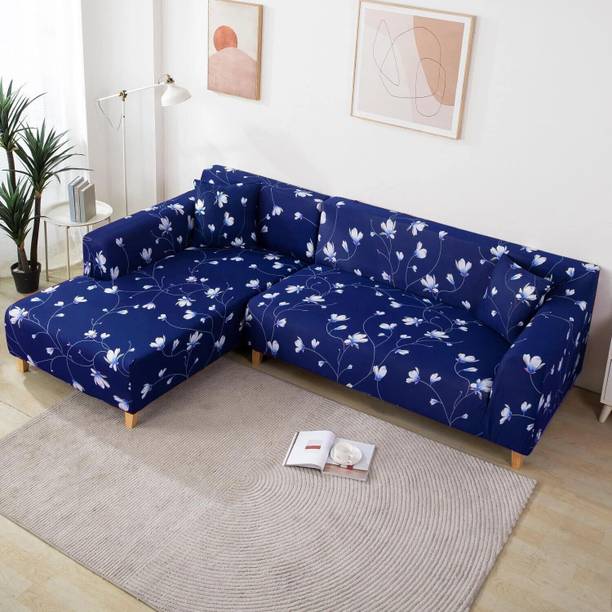 Gifts Island Polyester 3+3 Seater L-Shape Sofa Floral Cover