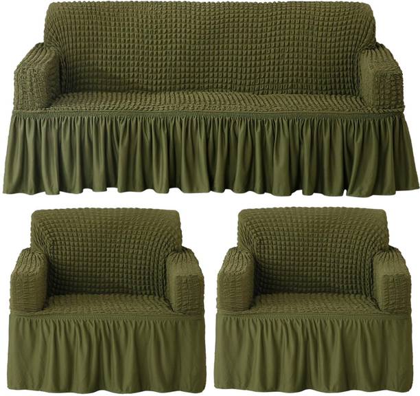 HOKiPO Polyester Plain 3+1+1 Seater Sofa Cover