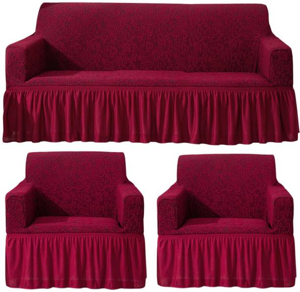 HOKiPO Polyester Plain 3+1+1 Seater Sofa Cover