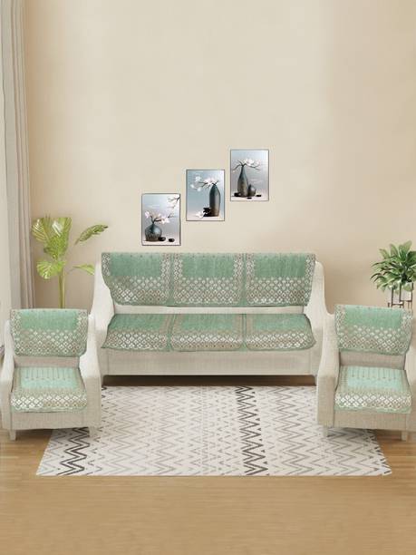 MORADO Chenille 3+1+1 Seater Sofa Embroidered Cover