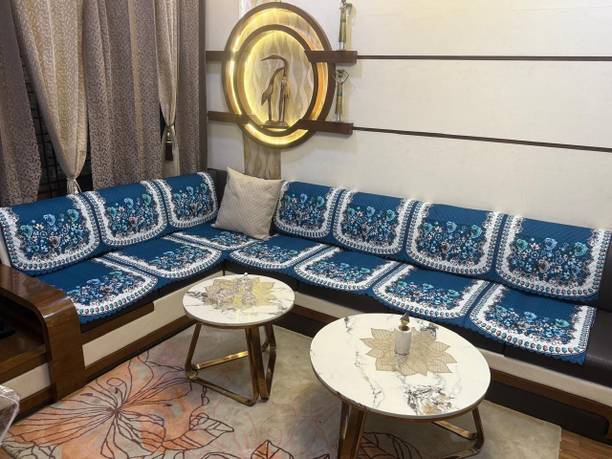 Ucharmsofacover Velvet 3+1+1 Seater Sofa Floral Cover