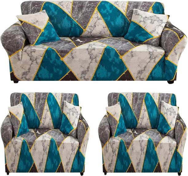 Udeek Polyester Abstract 3+1+1 Seater Sofa Cover