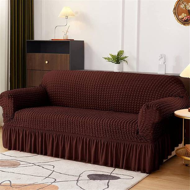 lukzer Polyester Checkered 4 Seater Sofa Cover