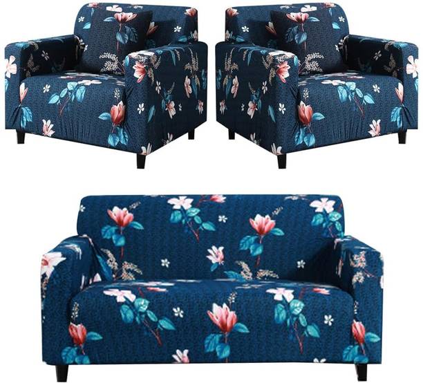 Udeek Polyester Floral 3+1+1 Seater Sofa Cover