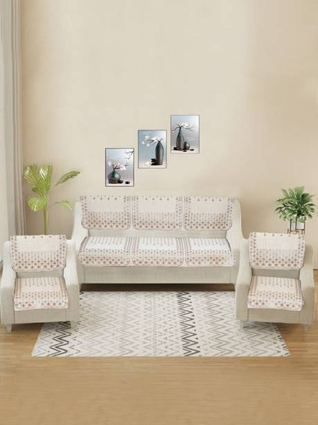 MORADO Chenille 3+1+1 Seater Sofa Embroidered Cover