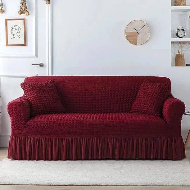 TONY STARK Polycotton Plain, Embroidered 3 Seater Sofa Cover