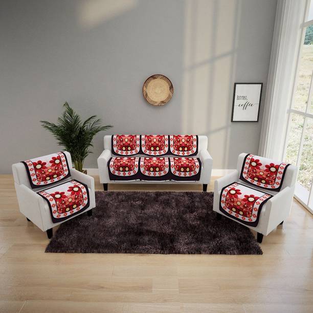 ROMEE Polyester 3+2 Seater Sofa Floral Cover