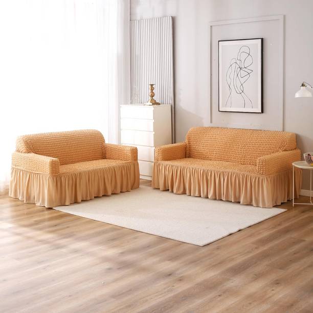 HOKiPO Polyester Plain 3+2 Seater Sofa Cover